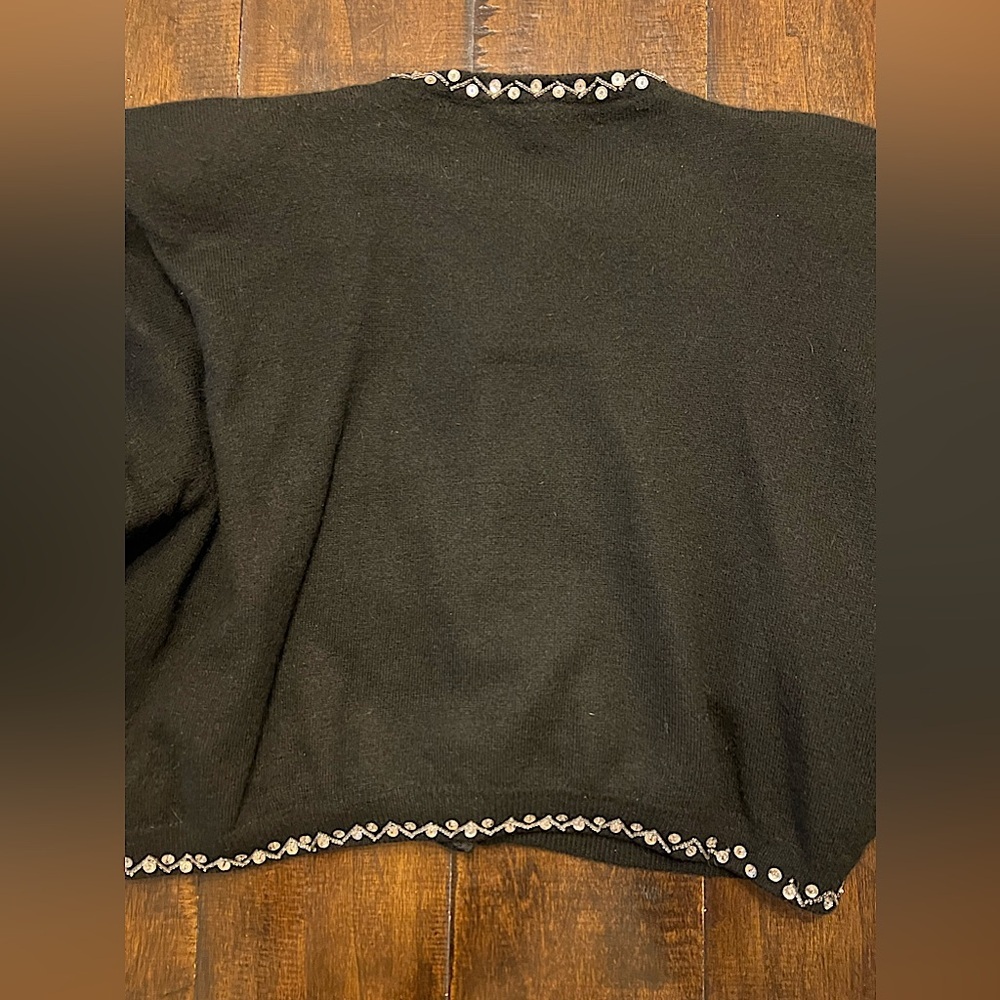 V I N T A G E 80's Beaded and Sequined Cropped Cardigan Sweater - Picture 7 of 7